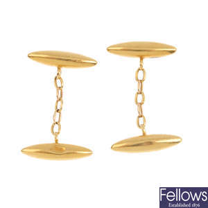 A pair of late Victorian 18ct gold cufflinks.