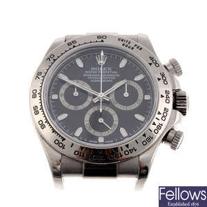 ROLEX - a gentleman's 18ct white gold Oyster Perpetual Cosmograph Daytona watch head.