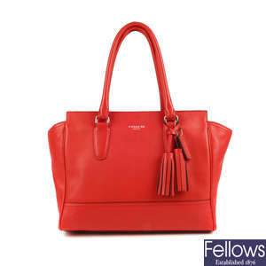 COACH - a red Legacy Candace handbag.