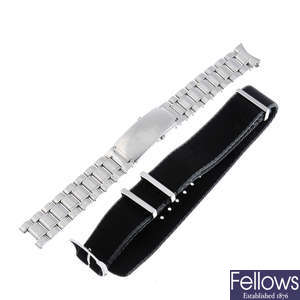 OMEGA - a group of five bracelet and straps to consist of three bracelets and two straps.