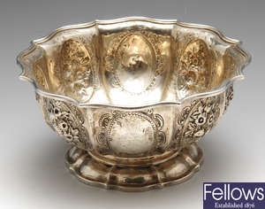 A William IV silver footed bowl.