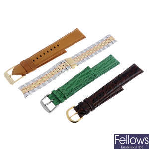 A group of assorted watch straps and bracelets, to include examples by Gucci, Dior, Accurist and Armani. Approximately 100.