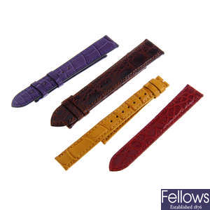 CARTIER -  a group of assorted watch straps and bracelet. Approximately 34.