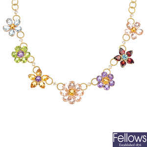 DOLCE & GABANNA - a gem-set floral necklace.