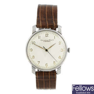 IWC - a gentleman's stainless steel wrist watch