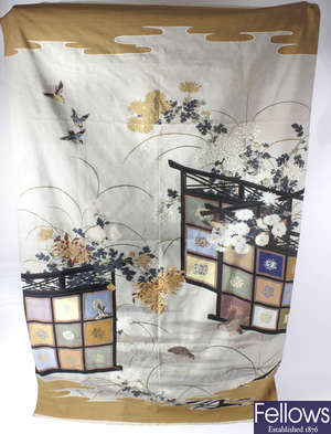 A unusual Japanese-style woven textile panel