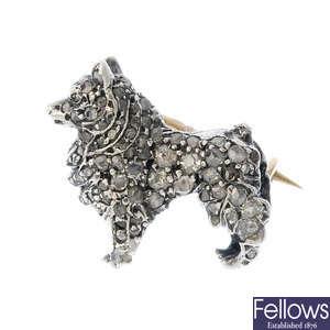 A diamond dog brooch.
