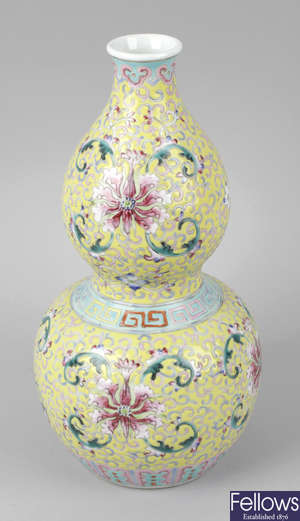 A Chinese 20th century double gourd vase.