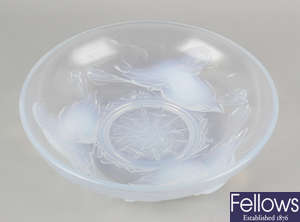 A French opalescent glass dish by Ezan.