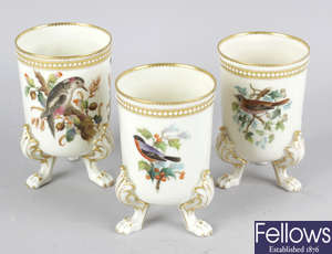 Three Royal Worcester bone china spill vases.