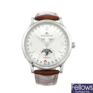 JAEGER-LECOULTRE - a gentleman's stainless steel Master Moon triple-date wrist watch.