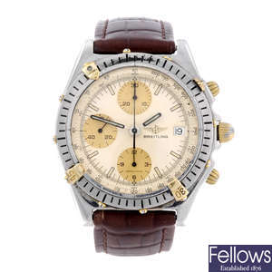 BREITLING - a gentleman's stainless steel Chronomat Blackbird chronograph wrist watch.