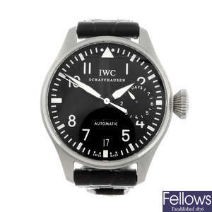 IWC - a gentleman's stainless steel Big Pilot wrist watch.