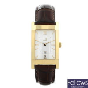 DUNHILL - a mid-size gold plated Facet wrist watch.