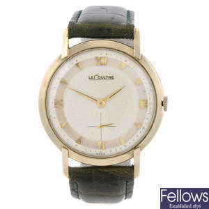 LECOULTRE - a gentleman's yellow metal wrist watch.
