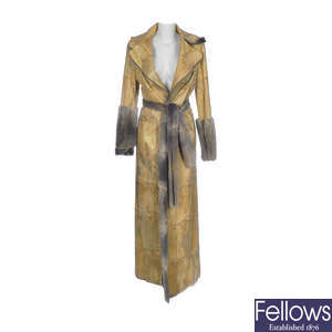 DOLCE & GABBANA - a full-length coney fur lined coat.