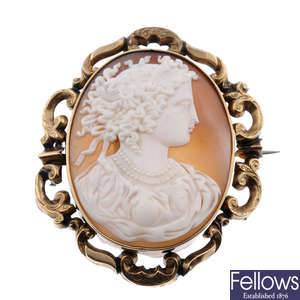 A late 19th century cameo brooch.