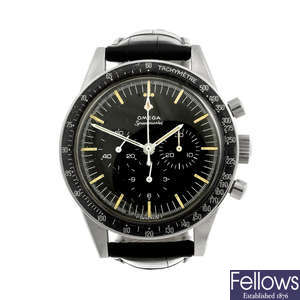 OMEGA - a gentleman's stainless steel Speedmaster 'Ed White' chronograph wrist watch.
