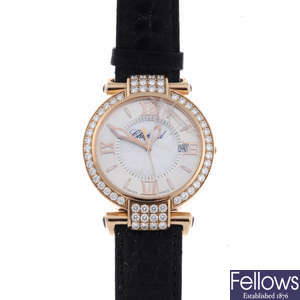 CHOPARD - a lady's 18ct rose gold Imperiale wrist watch.
