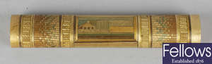 A 19th century straw work needle case and cover.