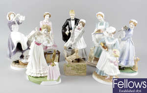 A group of eight Royal Worcester Upstairs Downstairs figurines.