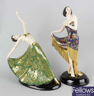 Two modern Coalport limited edition 'Art Deco' series figures.