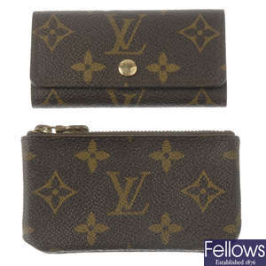 LOUIS VUITTON - a Monogram Pochette Cles purse and a key case.