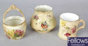 A group of Royal Worcester blush ivory porcelain items