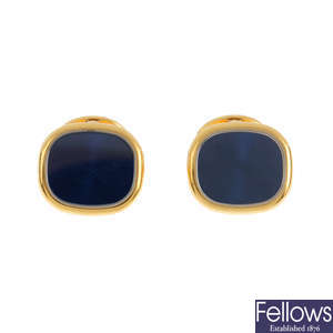 PATEK PHILIPPE - a pair of 18ct gold 'Golden Ellipse' cufflinks.