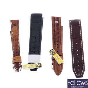 A quantity of assorted watch straps by Maurice Lacroix.