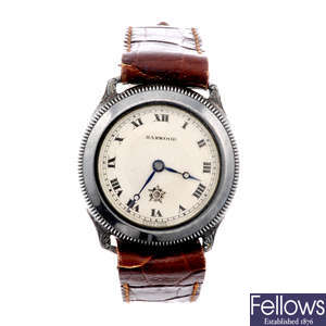 HARWOOD - a gentleman's silver wrist watch.