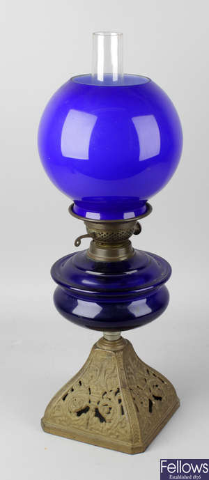 A late 19th century oil lamp.