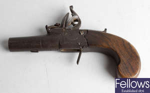 A late 18th century/early 19th century flintlock pocket pistol manufactured by Twigg of London.