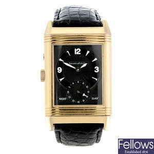 JAEGER-LECOULTRE - a gentleman's rose metal Reverso wrist watch.