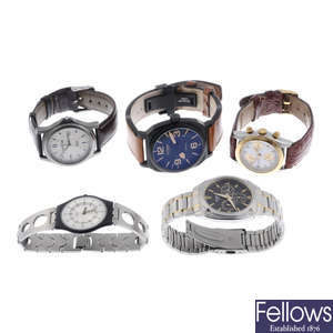 A group of five assorted watches.