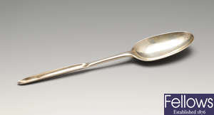 A George II silver marrow spoon & two George III silver marrow scoops.