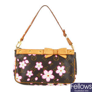 LOUIS VUITTON - a Monogram Cherry Blossom Pochette Accessories handbag.