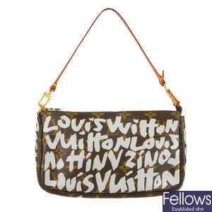 LOUIS VUITTON - a Monogram Graffiti Pochette Accessoires handbag.