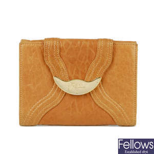 FENDI - a tan leather wallet.