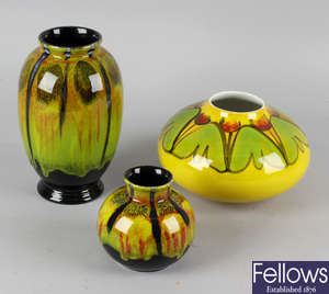 Three items of Poole pottery 'Safari' ware