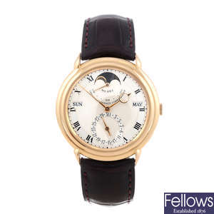 URBAN JURGENSEN - a gentleman's 18ct yellow gold Reference 3 Perpetual Calendar wrist watch.