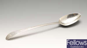 A George III Irish silver Celtic Point serving spoon.