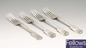 A composite set of Maltese silver table forks.