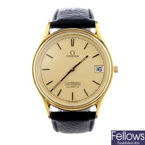 OMEGA - a gentleman's gold plated Constellation wrist watch.