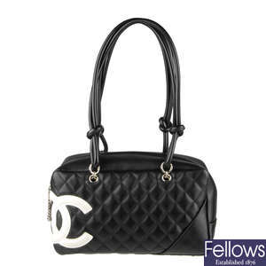 CHANEL - a Ligne Cambon quilted bowler handbag.