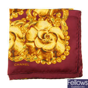 CHANEL - a Camellia scarf.