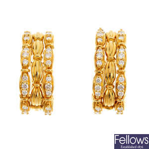 TIFFANY & CO- a pair of diamond earrings.