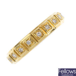 An 18ct gold diamond eternity ring.