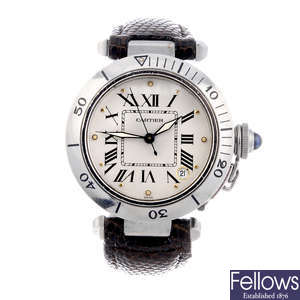 CARTIER - a stainless steel Pasha De Cartier wrist watch.