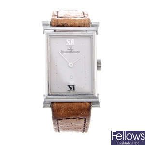 JAEGER-LECOULTRE - a lady's stainless steel wrist watch.